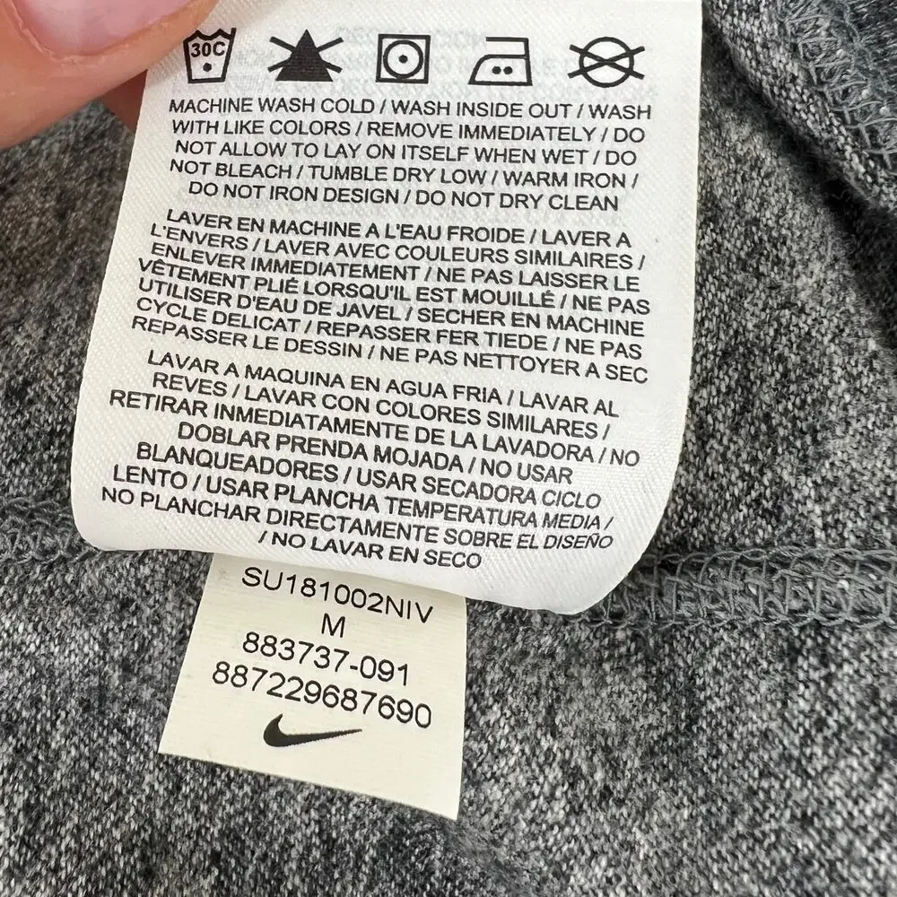 NIKE Gray Organic Cotton Short Sleeve Crewneck Casual Gym Shirt Dress Size M